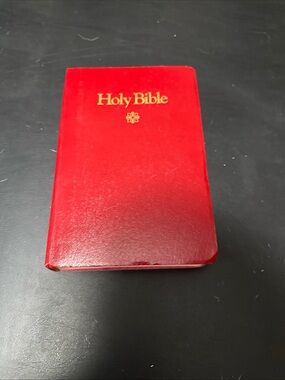 Vintage Red Holy Bible with Gold Foil Title